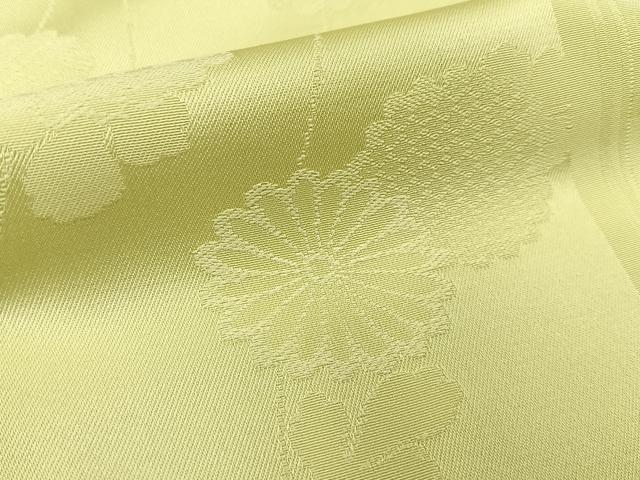 平和屋着物■上質な色無地 菊地紋 女郎花色 正絹 逸品 BAAY6541hj