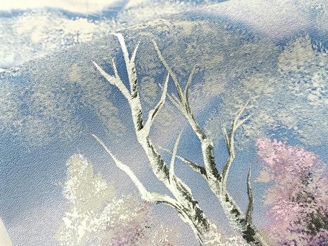 平和屋着物■訪問着 手描き 遠山風景文 暈し染め 正絹 逸品 BAAY6545hj