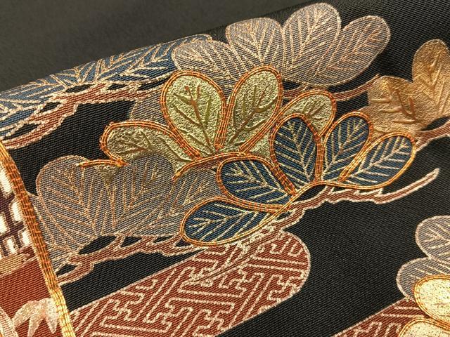 平和屋着物■豪華黒留袖 駒刺繍 御所車浜松文 金彩 正絹 逸品 BAAY6549hj