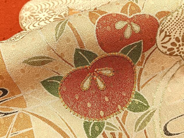 平和屋着物■訪問着 駒刺繍 雲取草花文 金彩 正絹 逸品 BAAY6552hj