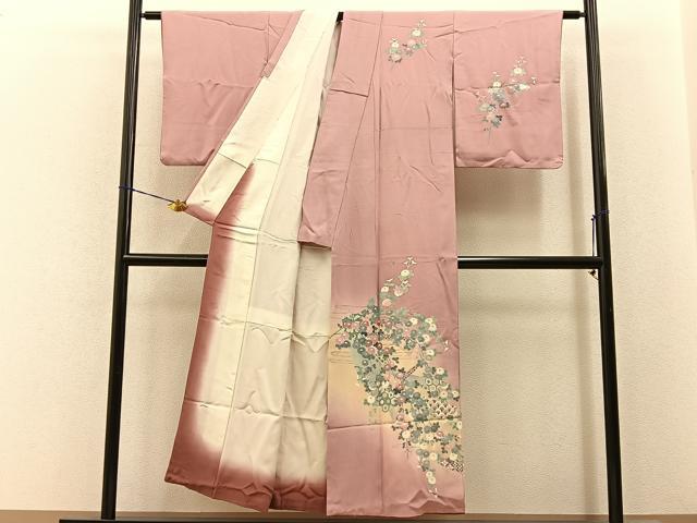 平和屋着物■訪問着 友禅 熨斗吉祥菊文 暈し染め 正絹 逸品 BAAY6560hj