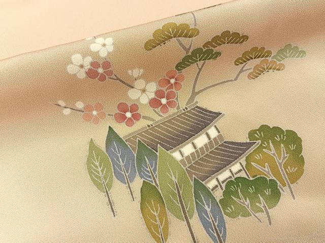平和屋着物■訪問着 友禅 作家物 松竹梅風景文 暈し染め 正絹 逸品 BAAY6562hj