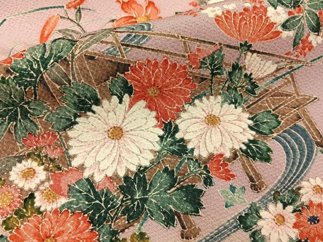 平和屋着物■訪問着 流水花文 暈し染め 正絹 逸品 未使用 BAAY6563hj