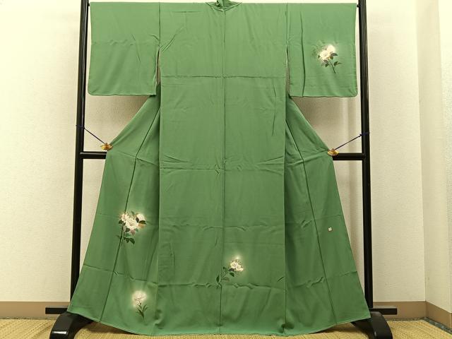 平和屋着物■訪問着 作家物 草花文 暈し染め 金彩 正絹 逸品 BAAY6568hj