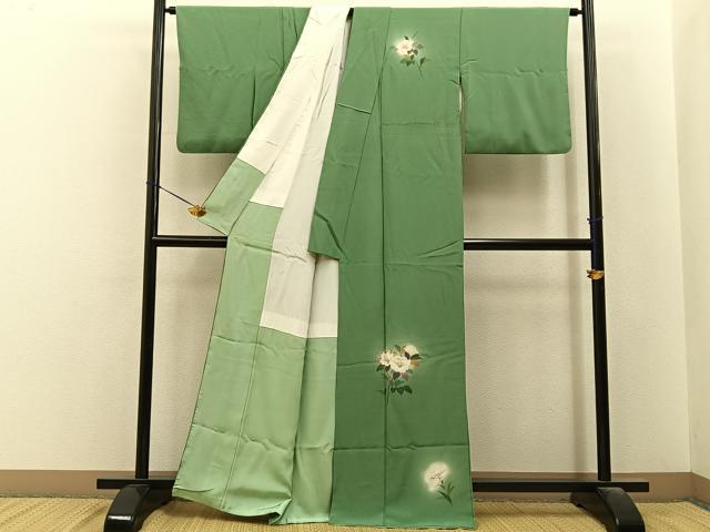 平和屋着物■訪問着 作家物 草花文 暈し染め 金彩 正絹 逸品 BAAY6568hj