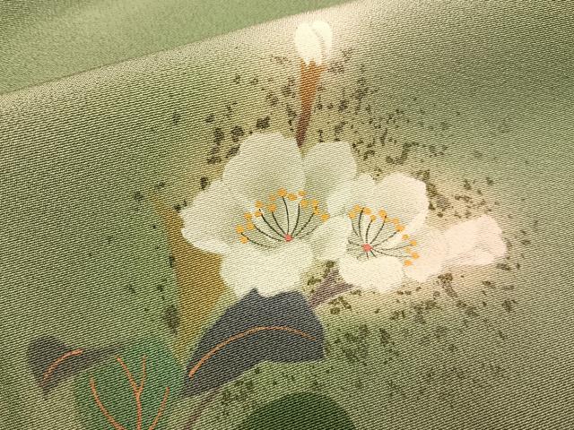 平和屋着物■訪問着 作家物 草花文 暈し染め 金彩 正絹 逸品 BAAY6568hj