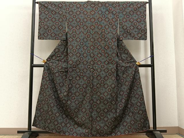 平和屋着物■上質な紬 吉祥文 正絹 逸品 未使用 BAAY6579hj