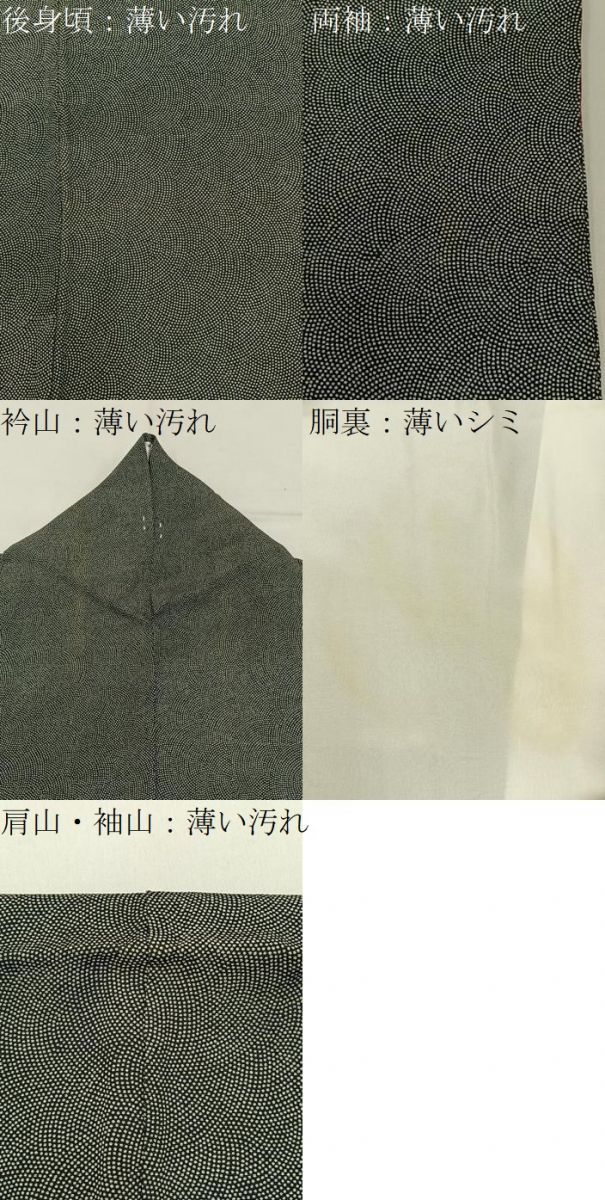 平和屋着物■江戸小紋 鮫小紋柄 黒地 正絹 逸品 BAAY6584hj
