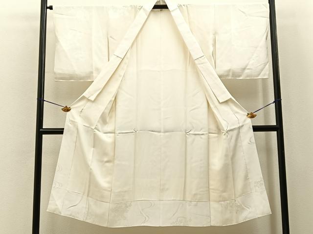 平和屋着物■長襦袢 袷 地紙花地紋 正絹 逸品 未使用 BAAY6586hj