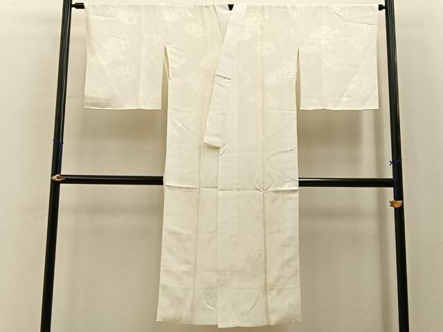 平和屋着物■長襦袢 袷 地紙花地紋 正絹 逸品 未使用 BAAY6586hj