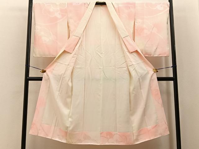 平和屋着物■長襦袢 袷 椿地紋 暈し染め 正絹 逸品 BAAY6588hj