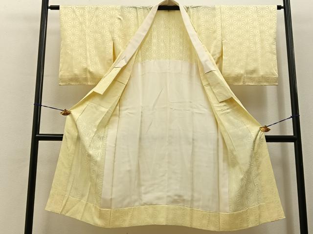 平和屋着物■長襦袢 無双仕立て 麻の葉地紋 正絹 逸品 BAAY6590hj