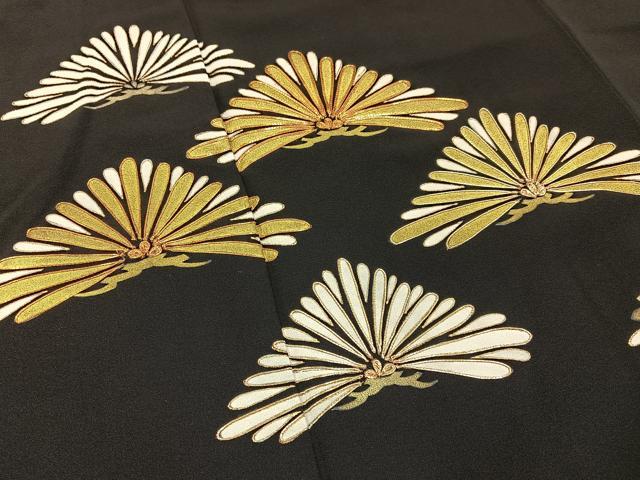 平和屋着物■豪華黒留袖 駒刺繍 松 金彩 正絹 逸品 BAAY6592hj