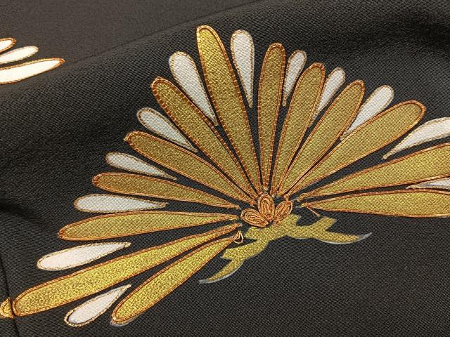 平和屋着物■豪華黒留袖 駒刺繍 松 金彩 正絹 逸品 BAAY6592hj