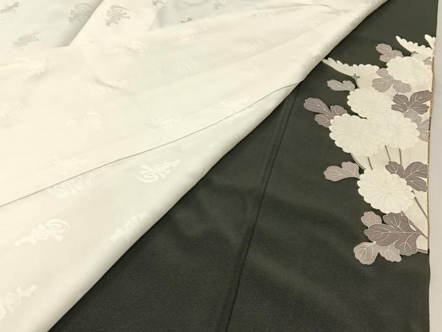 平和屋着物■豪華黒留袖 刺繍 菊 金彩 正絹 逸品 BAAY6599hj