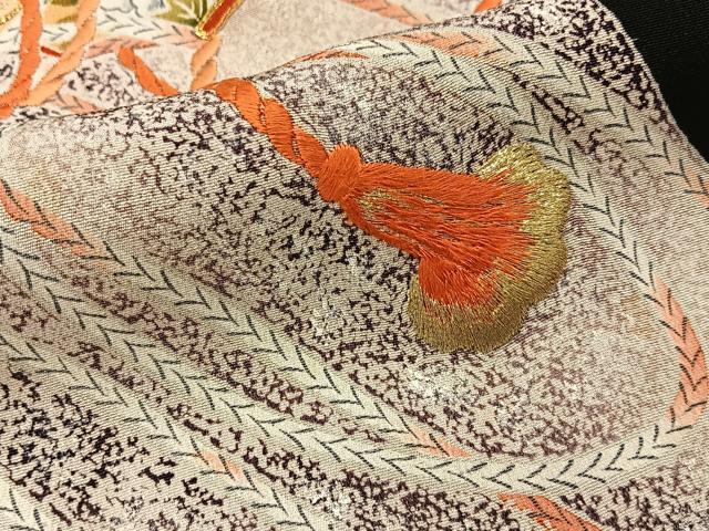 平和屋着物■豪華黒留袖 駒刺繍 鼓花文 金彩 正絹 逸品 BAAY6604hj