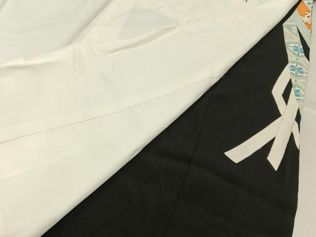 平和屋着物■豪華黒留袖 駒刺繍 鏡裏貝桶花文 金彩 正絹 逸品 BAAY6619hj