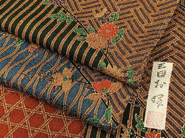 平和屋着物■日本のきもの研究家 三田村環 小紋 吉祥花文 金彩 正絹 逸品 未使用 BAAY6626hj