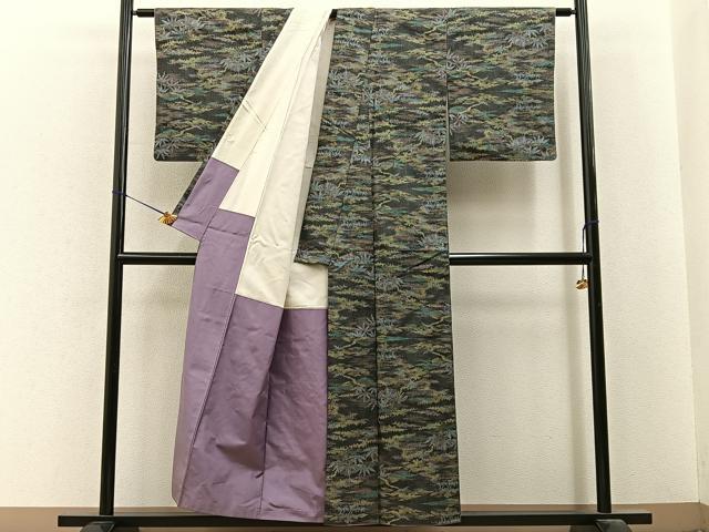 平和屋着物■本場大島紬 7マルキ 笹 正絹 逸品 BAAY6628hj