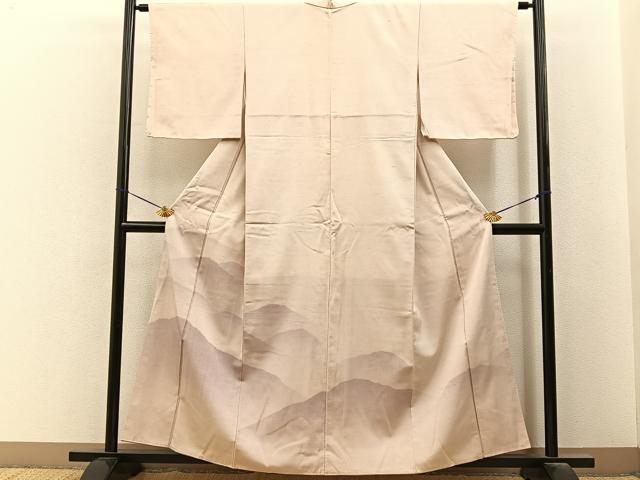 平和屋着物■訪問着 紬地 重ね山文 正絹 逸品 未使用 BAAY6630hj