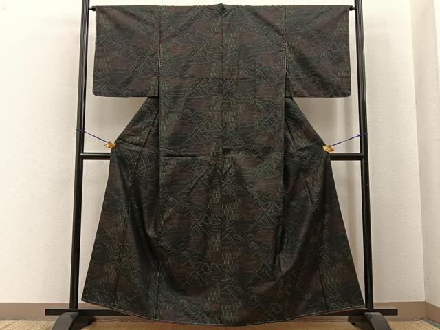平和屋着物■本場大島紬 遠山吉祥文 正絹 逸品 未使用 BAAY6631hj