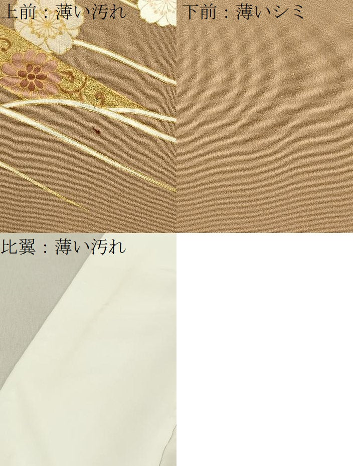 平和屋着物■豪華色留袖 片輪車花文 金彩 正絹 逸品 BAAY6636hj
