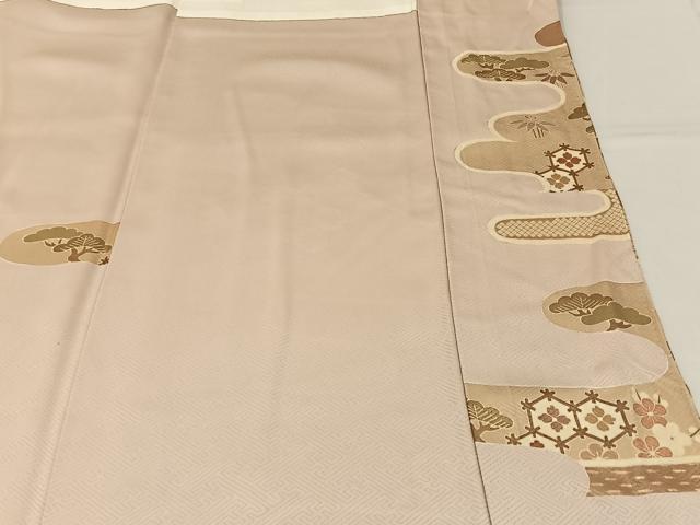 平和屋着物■豪華色留袖 作家物 刺繍 松竹梅 エ霞吉祥文 金彩 正絹 逸品 BAAY6642hj