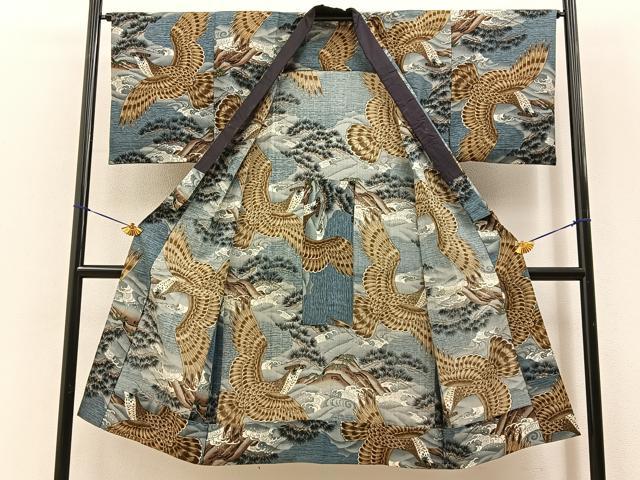 平和屋着物■男性 長襦袢 無双仕立て 鷹 BAAY6651hj