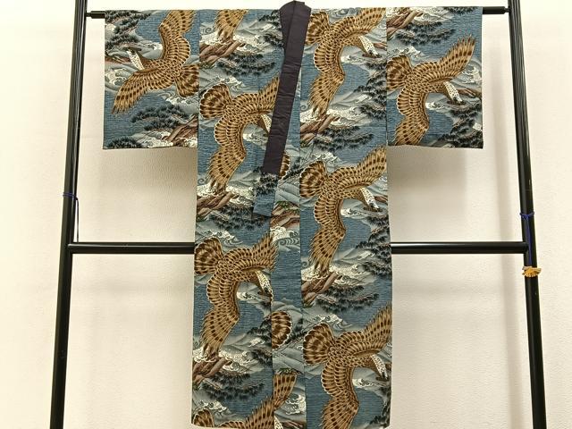 平和屋着物■男性 長襦袢 無双仕立て 鷹 BAAY6651hj