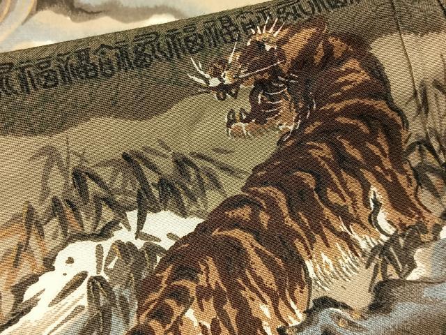 平和屋着物■男性 長襦袢 袷 虎・龍・鷹 BAAY6659hj