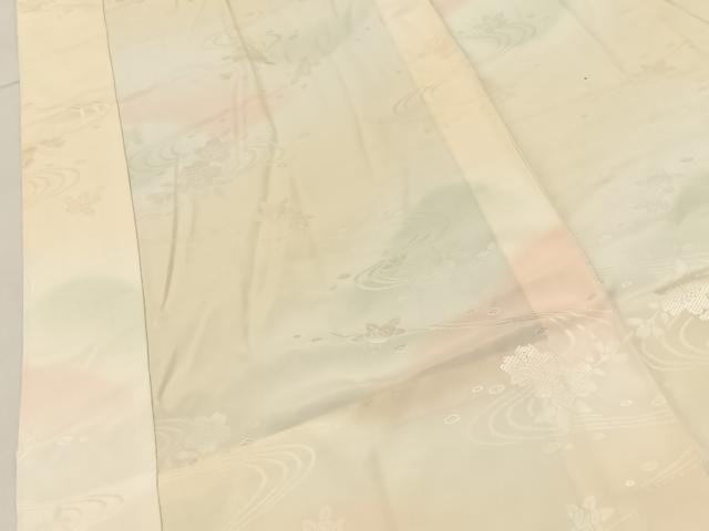 平和屋着物■長襦袢 無双仕立て 桜流し地紋 暈し染め 正絹 逸品 未使用 BAAY6660hj