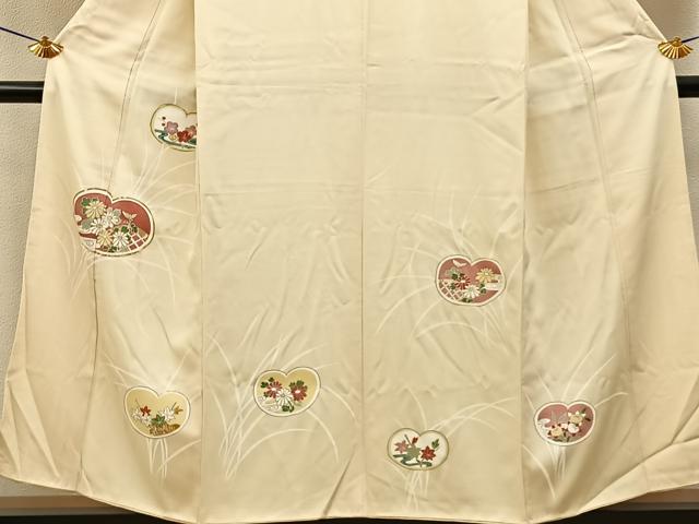 平和屋着物■訪問着 駒刺繍 草花文 金彩 正絹 逸品 BAAY6664hj