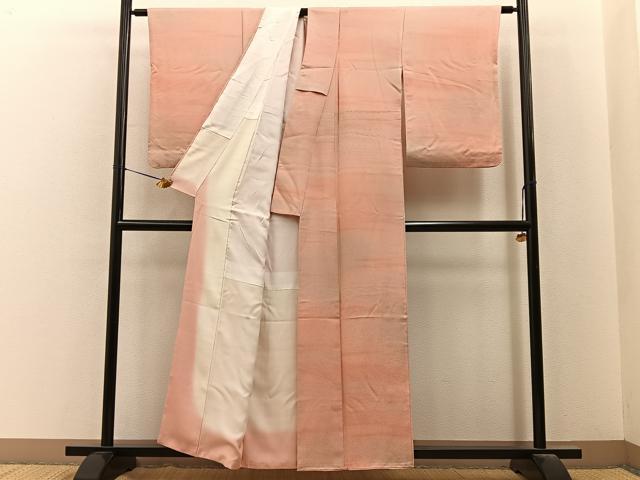 平和屋着物■本草木染作家 圓啓 小紋 霞文 暈し染め 正絹 逸品 BAAY6667hj