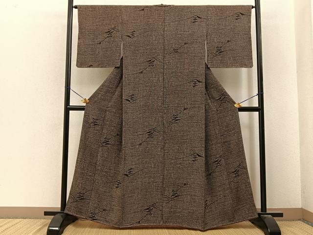 平和屋着物■上質な小紋 樹林文 正絹 逸品 未使用 BAAY6691hj