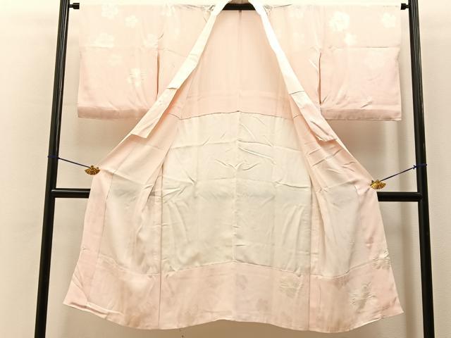 平和屋着物■長襦袢 無双仕立て 絞り 花地紋 正絹 逸品 BAAY6701hj