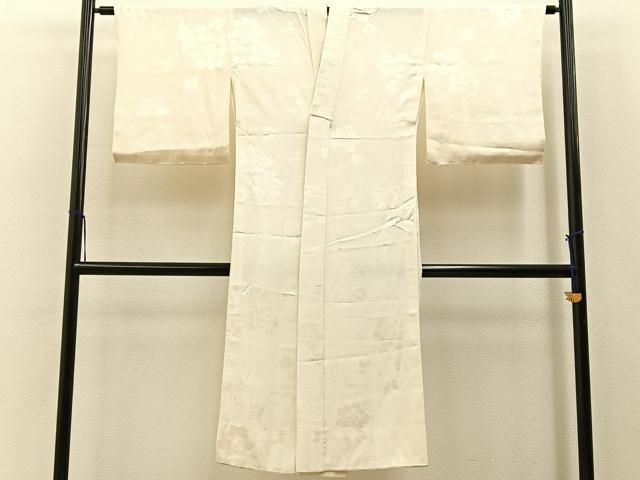 平和屋着物■長襦袢 無双仕立て 流水草花地紋 正絹 逸品 BAAY6704hj