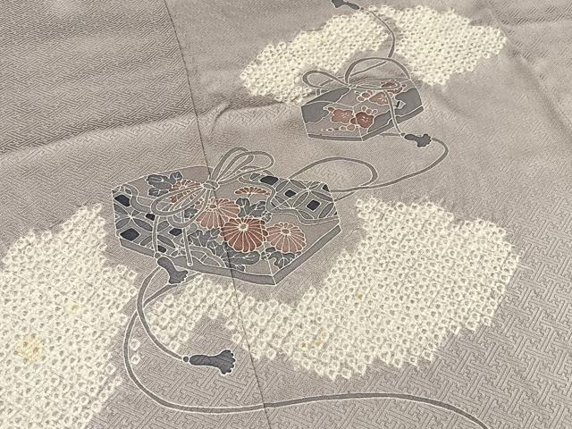 平和屋着物■訪問着 絞り 文箱花文 正絹 逸品 BAAY6707hj