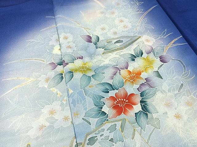 平和屋着物■訪問着 貝桶花文 暈し染め 金彩 正絹 逸品 BAAY6708hj