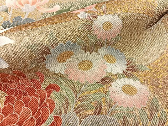 平和屋着物■豪華黒留袖 松竹梅 流水花文 金彩 正絹 逸品 BAAY6711hj