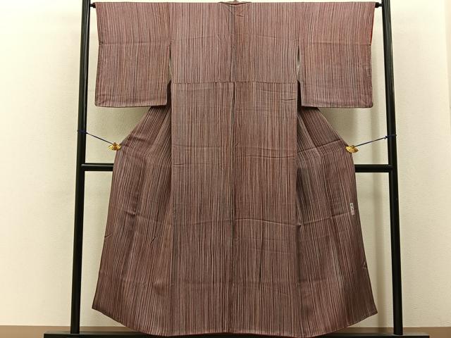 平和屋着物■上質な小紋 作家物 縞 正絹 逸品 BAAY6713hj