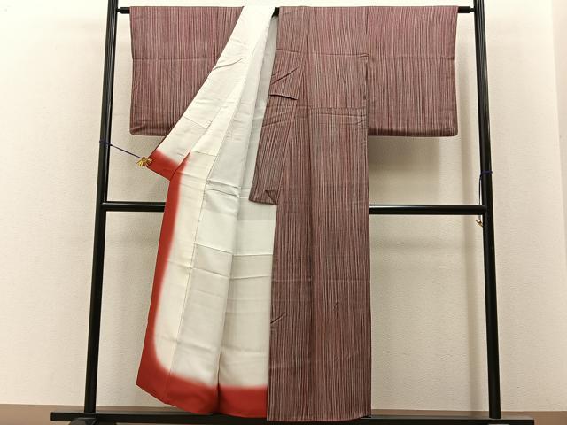 平和屋着物■上質な小紋 作家物 縞 正絹 逸品 BAAY6713hj