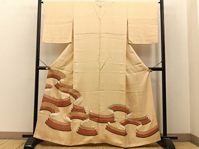 平和屋着物■豪華色留袖 駒刺繍 熨斗吉祥文 金彩 正絹 逸品 BAAY6721hj