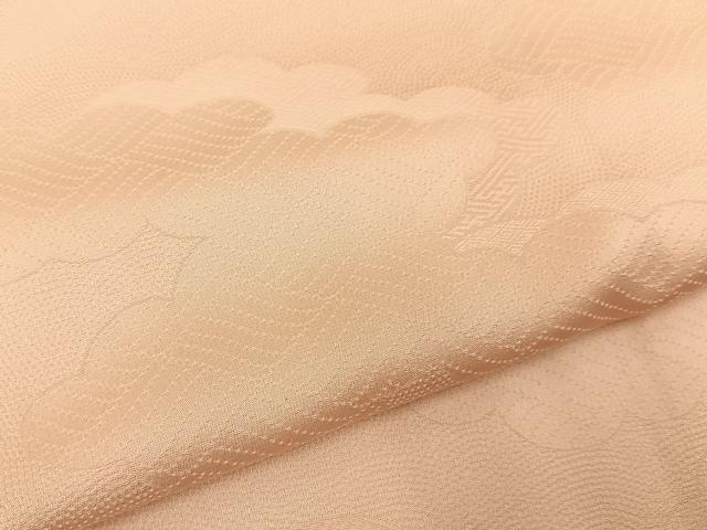 平和屋着物■上質な色無地 雲重ね地紋 洗柿色 正絹 逸品 BAAY6726hj