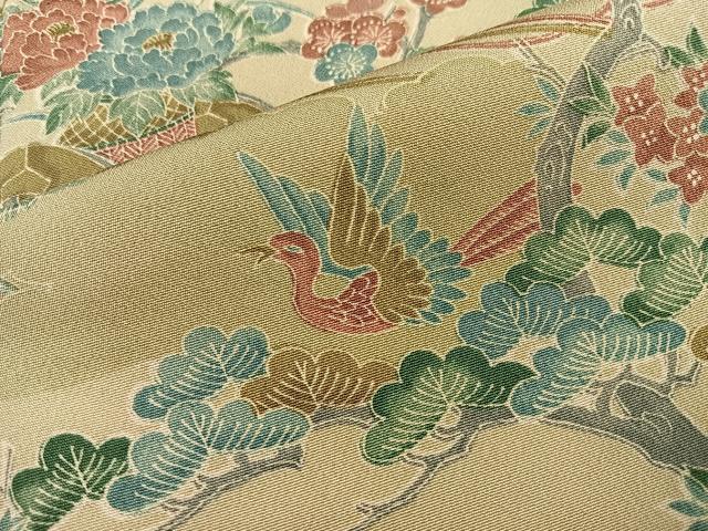 平和屋着物■上質な小紋 花鳥風景文 正絹 逸品 未使用 BAAY6728hj
