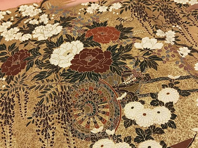 平和屋着物■豪華色留袖 鴛鴦花車文 暈し染め 金彩 正絹 逸品 BAAY6736hj