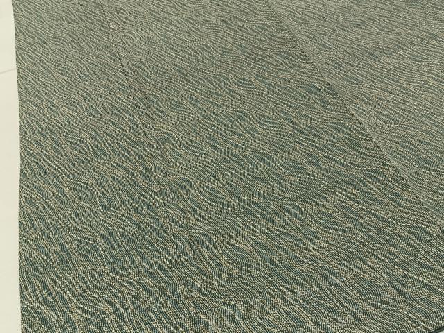 平和屋着物■上質な小紋 流線文 お召縮緬 正絹 逸品 未使用 BAAY6738hj