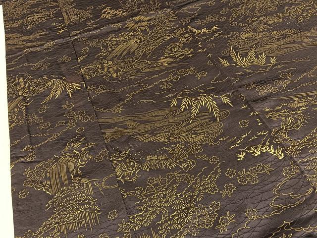平和屋着物■上質な小紋 流水風景文 金彩 正絹 逸品 BAAY6741hj