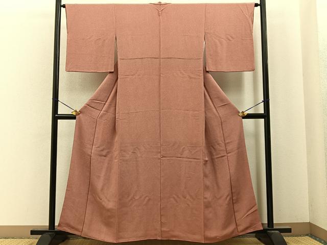 平和屋着物●伝統工芸師 服部光擴 江戸小紋 鮫小紋柄 鬼しぼ縮緬 正絹 逸品 BAAY6746hj