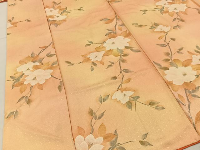 平和屋着物■上質な小紋 枝花文 暈し染め 正絹 逸品 BAAY6754hj