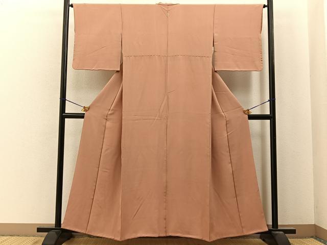 平和屋着物■上質な色無地 深支子色 正絹 逸品 BAAY6759hj